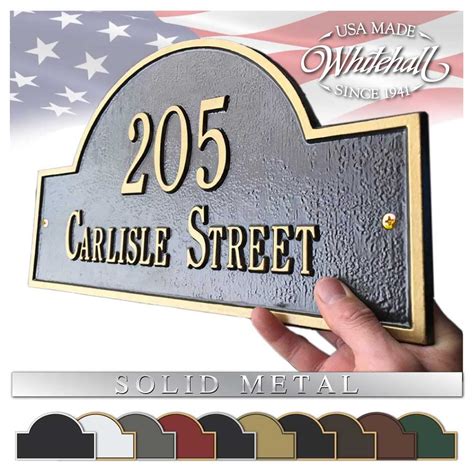 Whitehall™ Personalized Cast Metal Address plaque with 